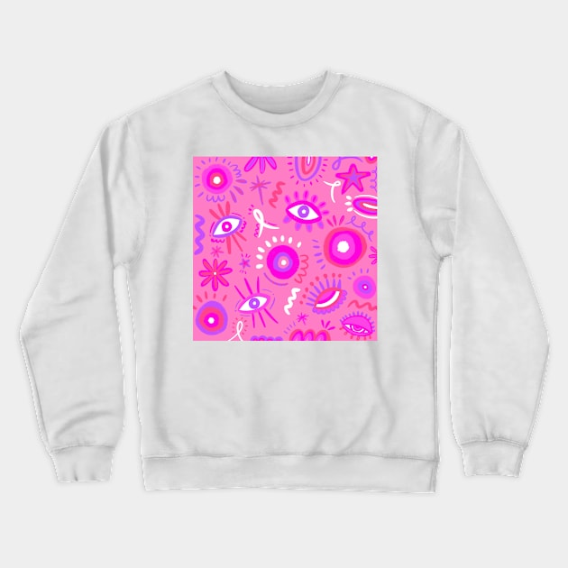 Pink doodles Crewneck Sweatshirt by ANDREASILVESTRI